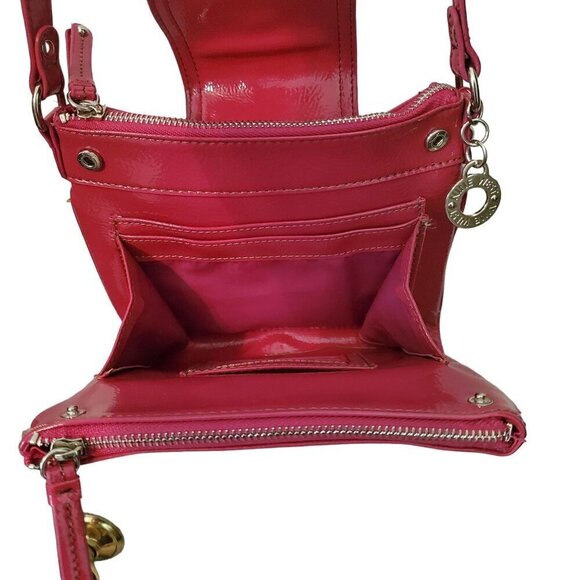 Nine West Pink Patent Vegan Crossbody Bag with Buckle Detail & Adjustable Strap - Picture 5 of 5